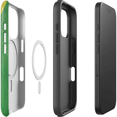 Jamaica Flag Distressed iPhone 16 Pro Magsafe Impact Case